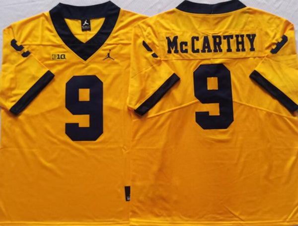 Custom Michigan Wolverines yellow jersey