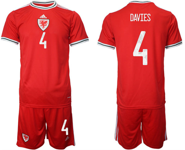Davies Wales National Team red Home jersey