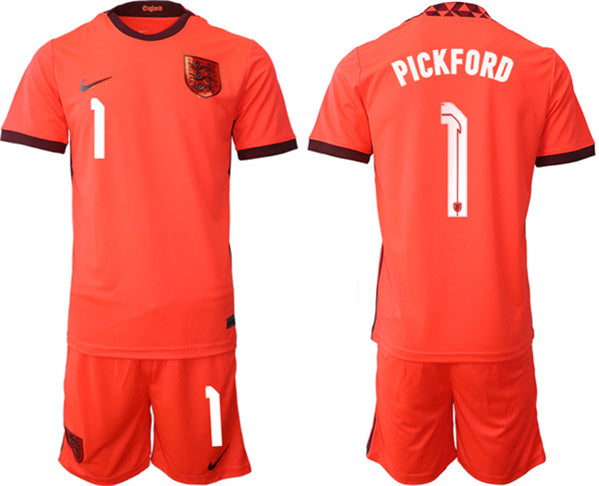 Pickford England National Team orange Away jersey