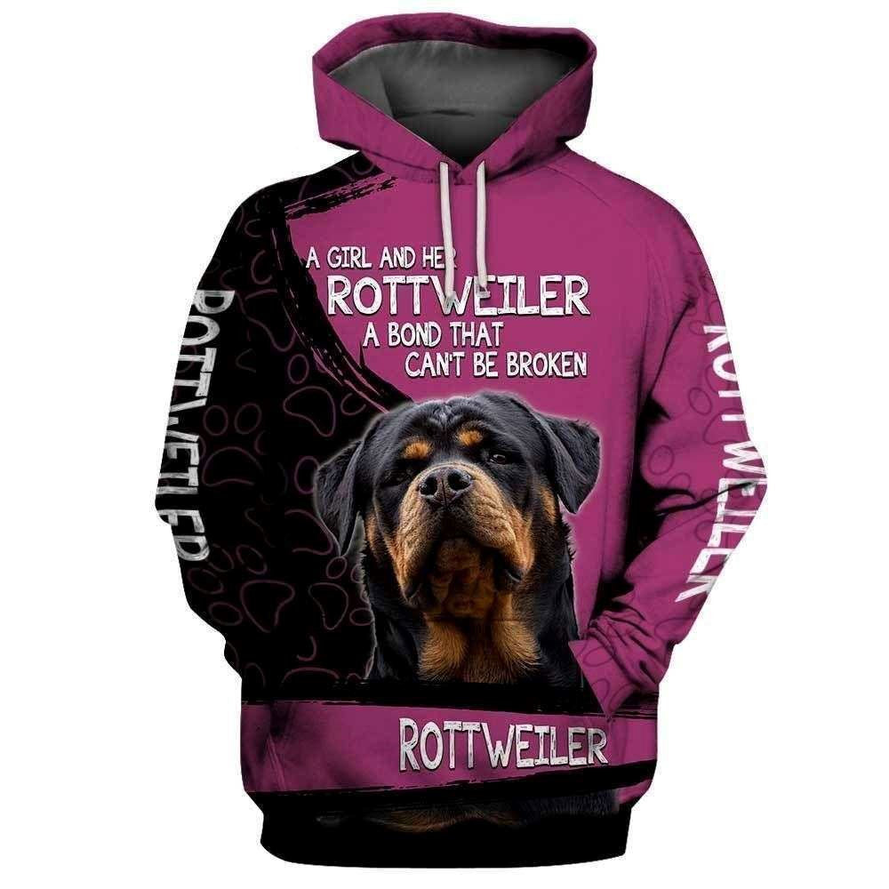 Rottweiler Bold Face 3D Print Hoodie