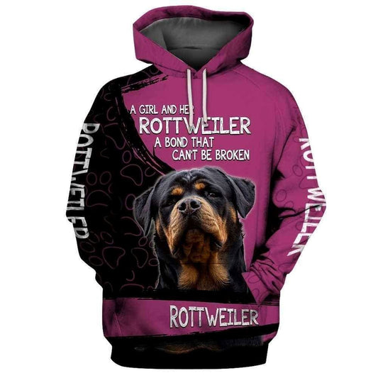 Rottweiler Bold Face 3D Print Hoodie