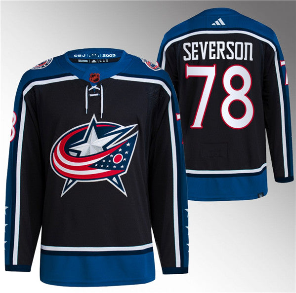 Damon Severson Columbus Blue Jackets black Reverse Retro jersey