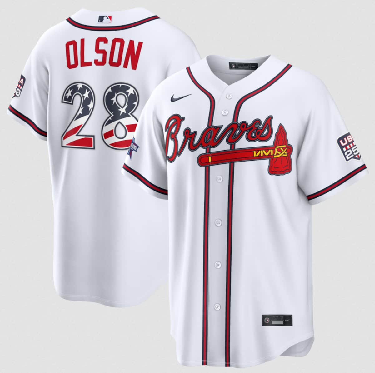Matt Olson Atlanta Braves white All-Star jersey
