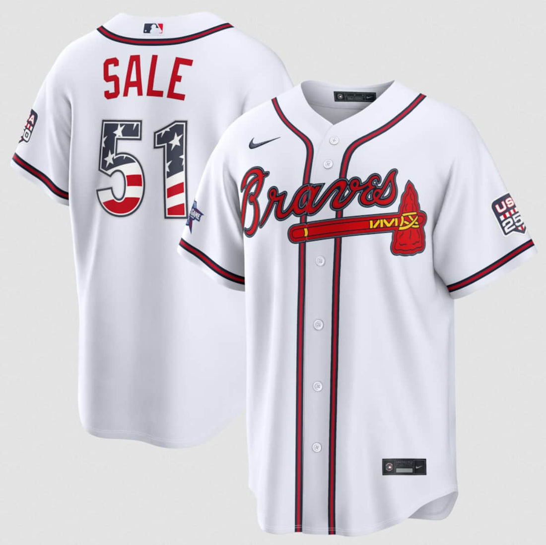 Chris Sale Atlanta Braves white All-Star jersey