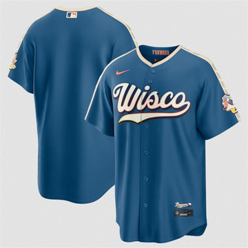 Blank Mineral Milwaukee Brewers blue City Connect jersey