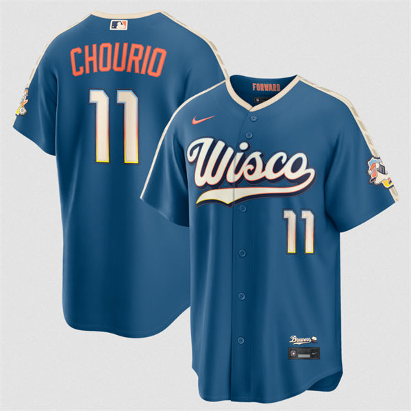 Jackson Chourio Mineral Milwaukee Brewers blue City Connect jersey