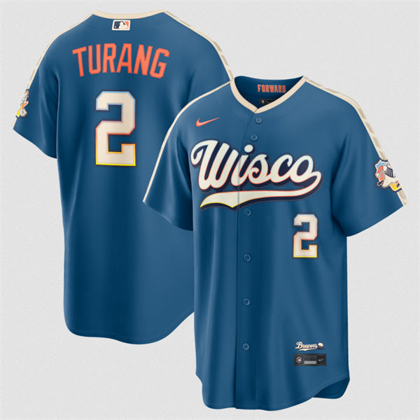 Brice Turang Mineral Milwaukee Brewers blue City Connect jersey