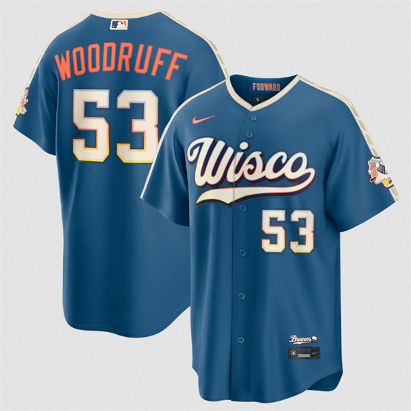 Brandon Woodruff Mineral Milwaukee Brewers blue City Connect jersey