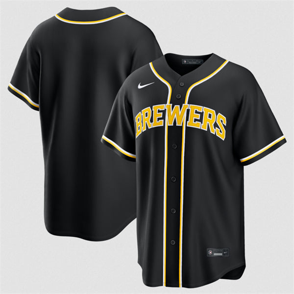 Custom Milwaukee Brewers black jersey