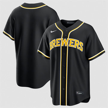 Custom Milwaukee Brewers black jersey