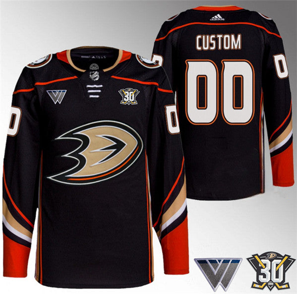 Custom Anaheim Ducks black jersey