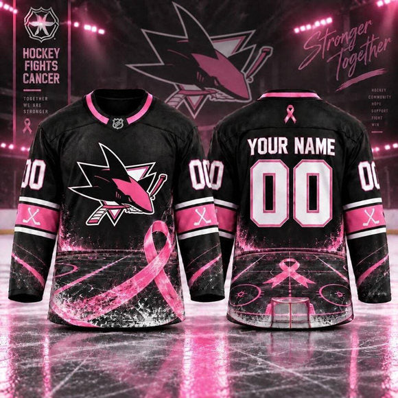 Custom San Jose Sharks pink jersey