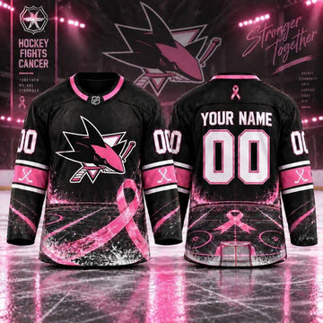 Custom San Jose Sharks pink jersey
