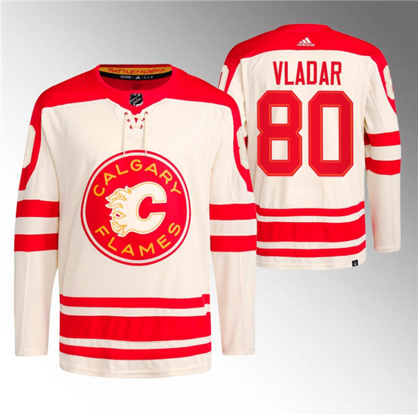 Daniel Vladar Calgary Flames cream Classic jersey