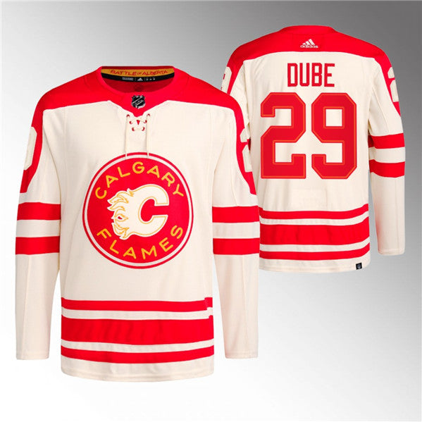 Dillon Dube Calgary Flames cream Classic jersey