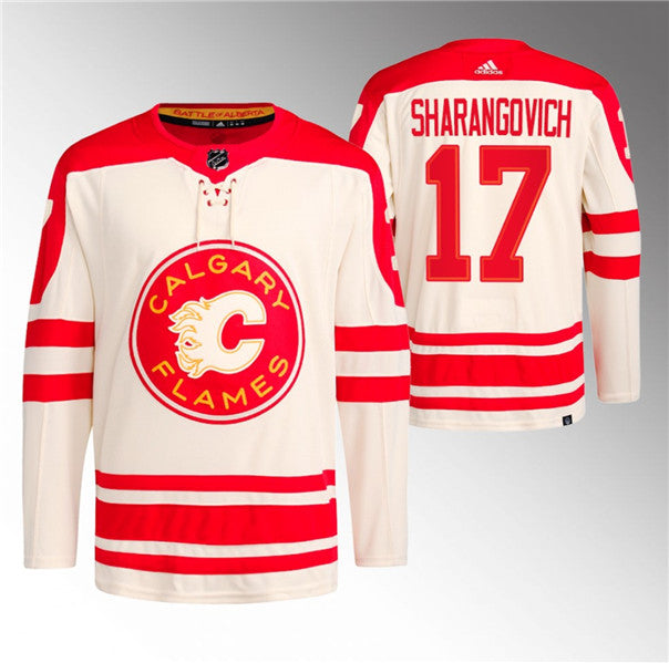 Yegor Sharangovich Calgary Flames cream Classic jersey