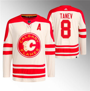 Chris Tanev Calgary Flames cream Classic jersey