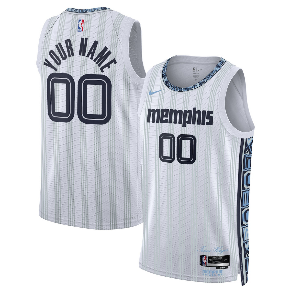 Custom Memphis Grizzlies gray City Edition jersey