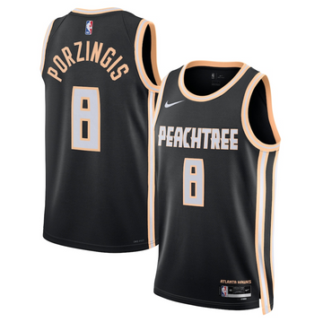 Kristaps Porzingis Atlanta Hawks black City Edition jersey