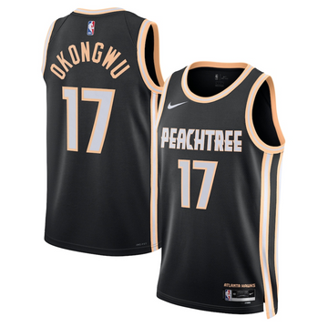 Onyeka Okongwu Atlanta Hawks black City Edition jersey