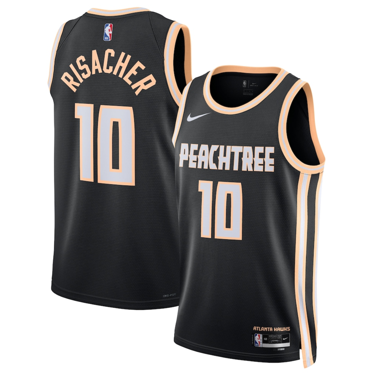 Zaccharie Risacher Atlanta Hawks black City Edition jersey