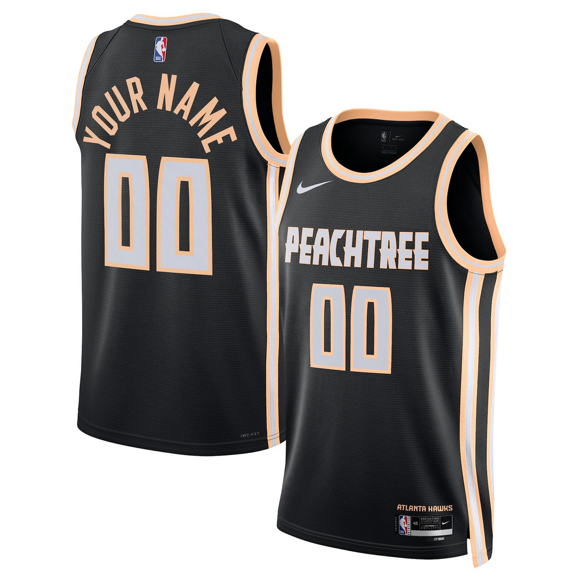 Custom Atlanta Hawks black City Edition jersey