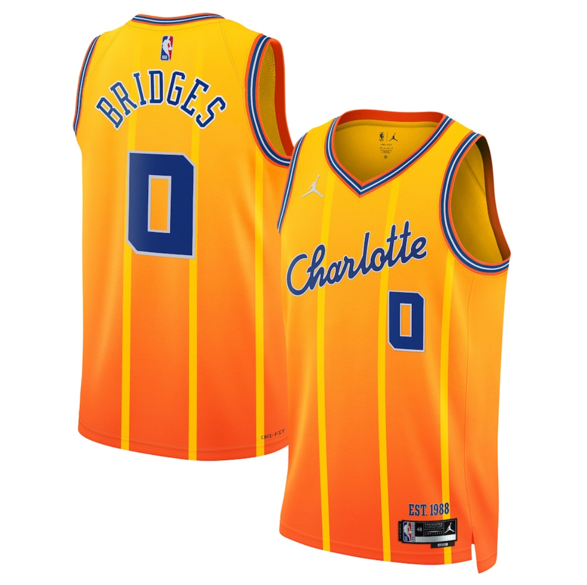 Miles Bridges Charlotte Hornets gold City Edition jersey