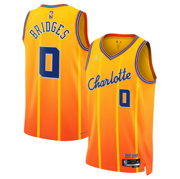 Miles Bridges Charlotte Hornets gold City Edition jersey