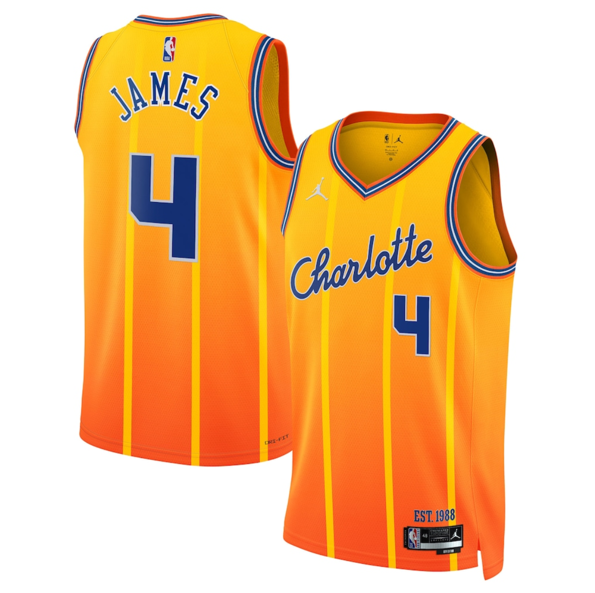 Sion James Charlotte Hornets gold City Edition jersey
