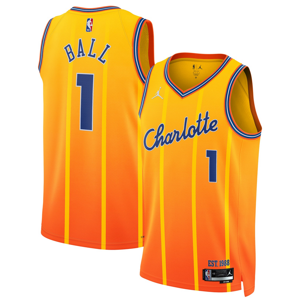 LaMelo Ball Charlotte Hornets gold City Edition jersey