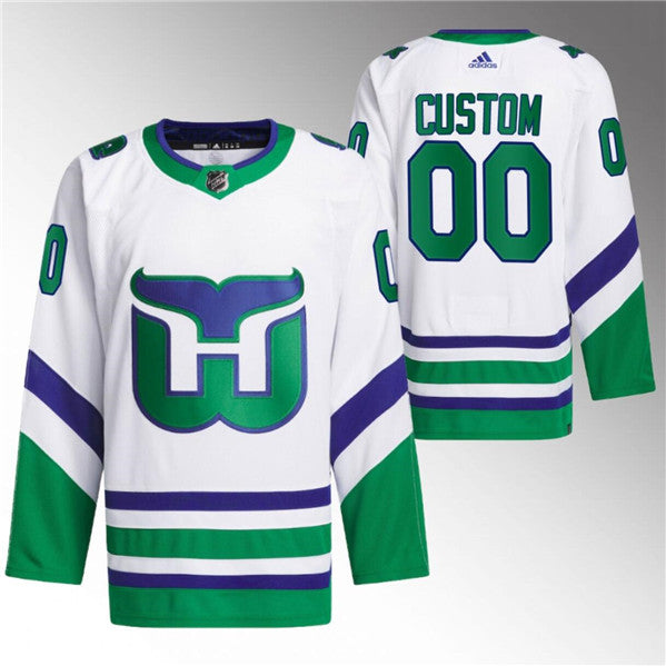 Custom Carolina Hurricanes white jersey