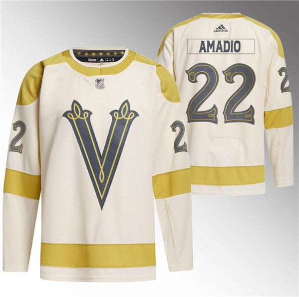 Michael Amadio Vegas Golden Knights cream Winter Classic jersey