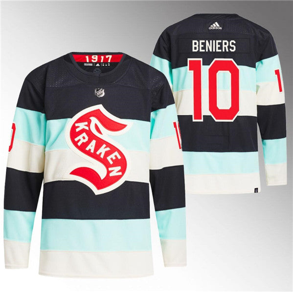 Matty Beniers Deep Sea Seattle Kraken blue Winter Classic jersey