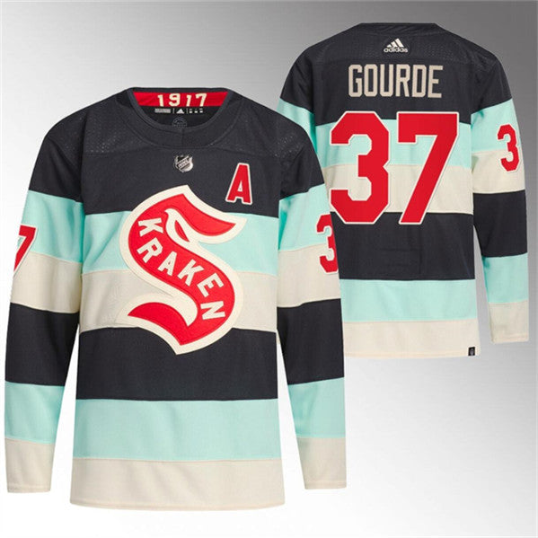 Yanni Gourde Deep Sea Seattle Kraken blue Winter Classic jersey