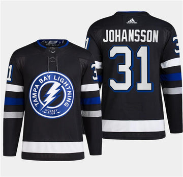 Jonas Johansson Tampa Bay Lightning black Alternate jersey