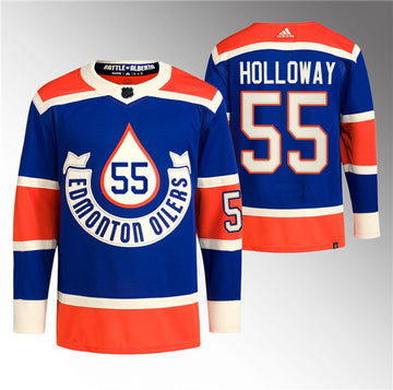 Dylan Holloway Edmonton Oilers royal Heritage jersey
