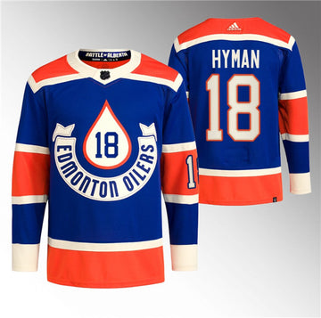 Zach Hyman Edmonton Oilers royal Heritage jersey