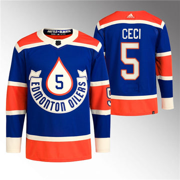 Cody Ceci Edmonton Oilers royal Heritage jersey