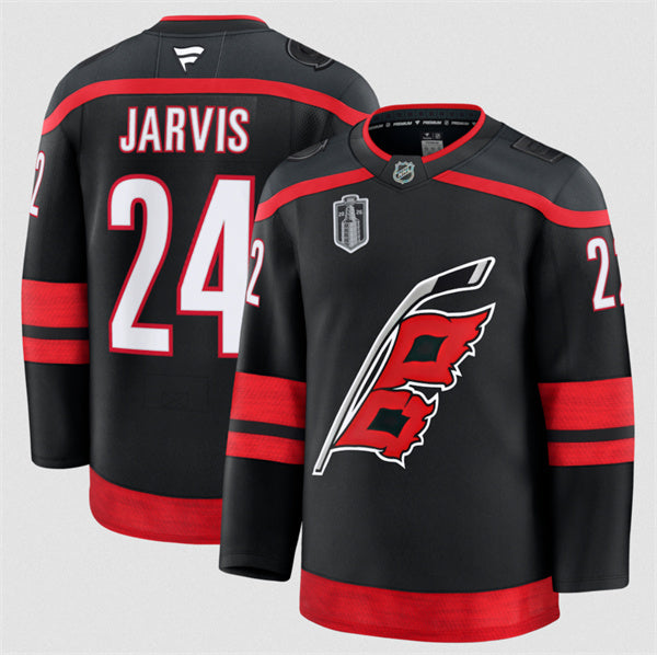 Seth Jarvis Carolina Hurricanes black Home jersey