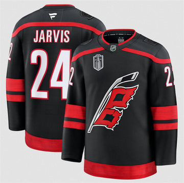 Seth Jarvis Carolina Hurricanes black Home jersey