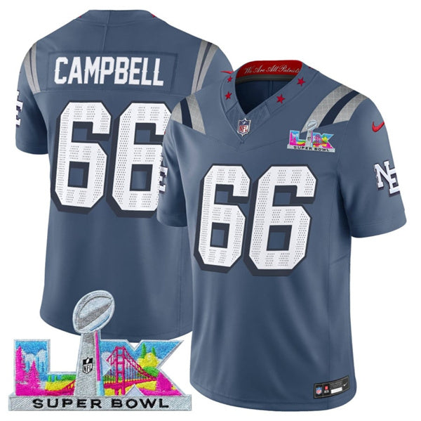 Will Campbell Storm New England Patriots blue Vapor jersey