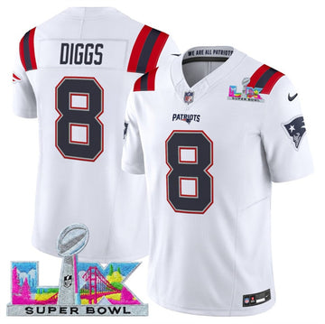 Stefon Diggs New England Patriots white Vapor jersey