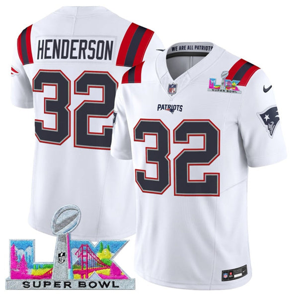 TreVeyon Henderson New England Patriots white Vapor jersey