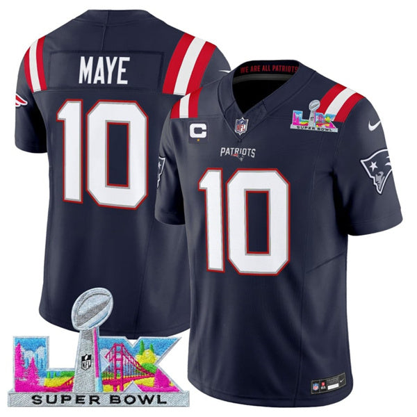 Drake Maye New England Patriots navy Vapor jersey