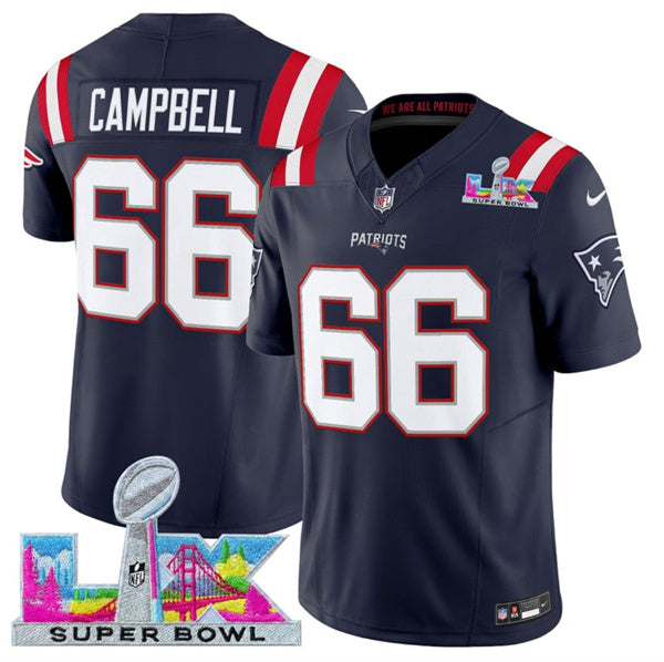Will Campbell New England Patriots navy Vapor jersey