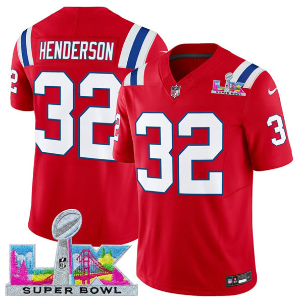 TreVeyon Henderson New England Patriots red Vapor jersey