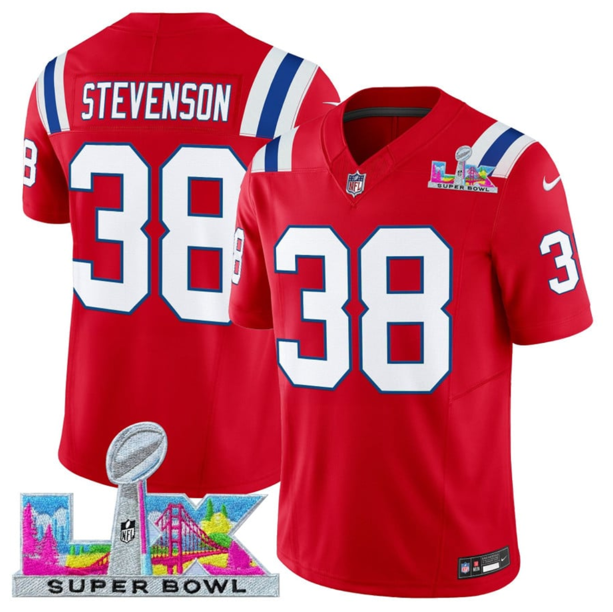 Rhamondre Stevenson New England Patriots red Vapor jersey