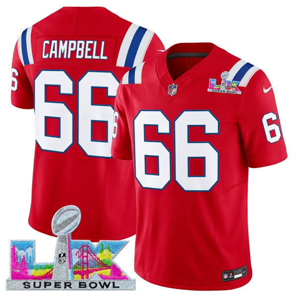 Will Campbell New England Patriots red Vapor jersey