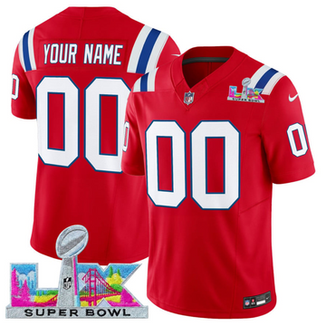 Custom New England Patriots red Vapor jersey