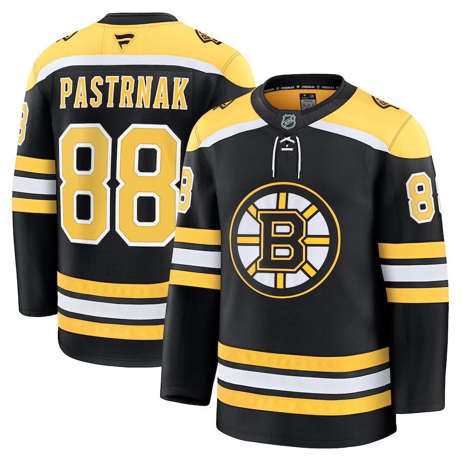 David Pastrnak Boston Bruins black Home jersey